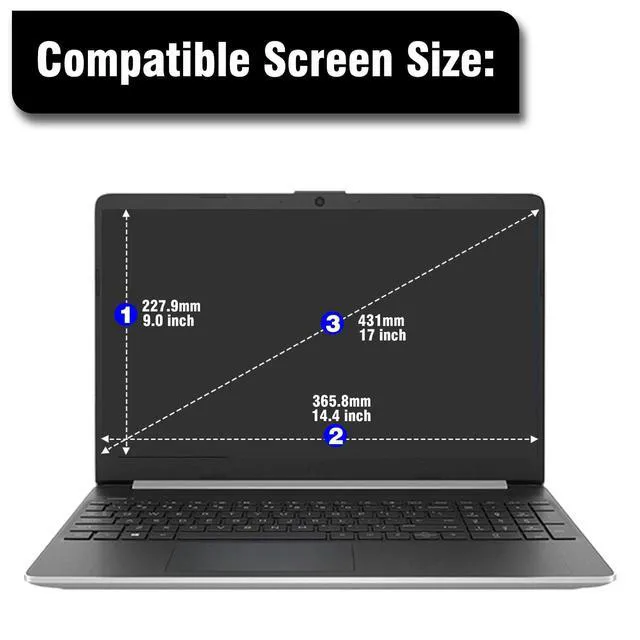 Alt view image 2 of 5 - KEANBOLL 2-Pack 17" Blue Light Blocking & Anti-Glare Screen Protector ^^ Universal Fit for HP, Dell, Asus, Samsung, Lenovo, Acer Chromebooks & 16:9 Laptops (Eye Comfort +Anti Glar
