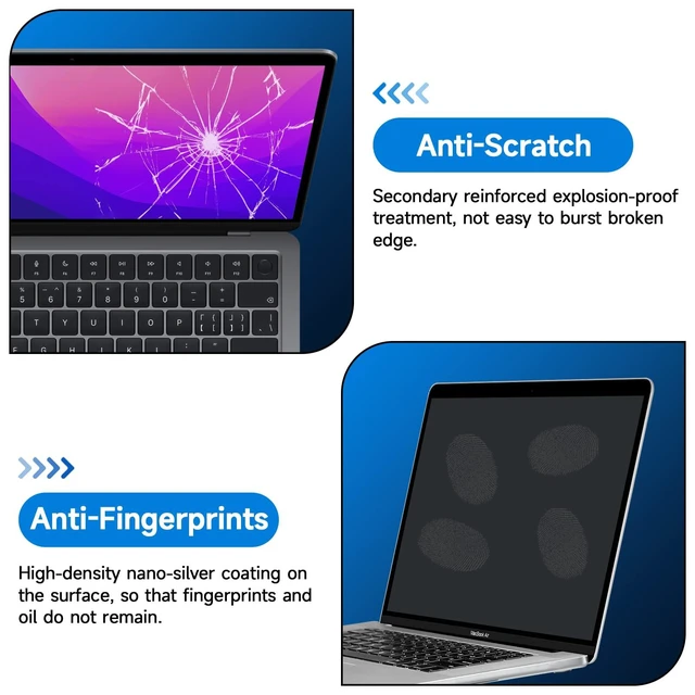 Alt view image 3 of 5 - 2 Pack Compatible with MacBook Pro 13 inch (2016-2022 / M1, M2) and MacBook Air 13 inch (2018-2021 / M1) Glare Reducer Screen Protector, Eye Protection Anti Glare Film/Anti Fingerprint Matte Laptop Sc