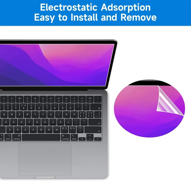 Alt view image 4 of 5 - 2 Pack Compatible with MacBook Pro 13 inch (2016-2022 / M1, M2) and MacBook Air 13 inch (2018-2021 / M1) Glare Reducer Screen Protector, Eye Protection Anti Glare Film/Anti Fingerprint Matte Laptop Sc