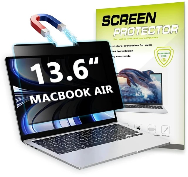 Main image of Removable Privacy Screen Protector for MacBook Air 13.6 M5-M2 Laptop