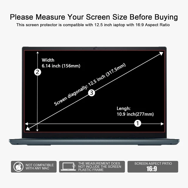 Alt view image 2 of 5 - XinWoTuo 2pc 12.5-inch Laptop Screen Blue Light Film