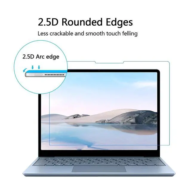 Alt view image 2 of 5 - Adeway Tempered Glass Screen Protector for Surface Laptop Go 2 12.4 inch 2022, 9H Hardness, Scratch Resist,HD Transparent, Also For Microsoft Surface Go 2020