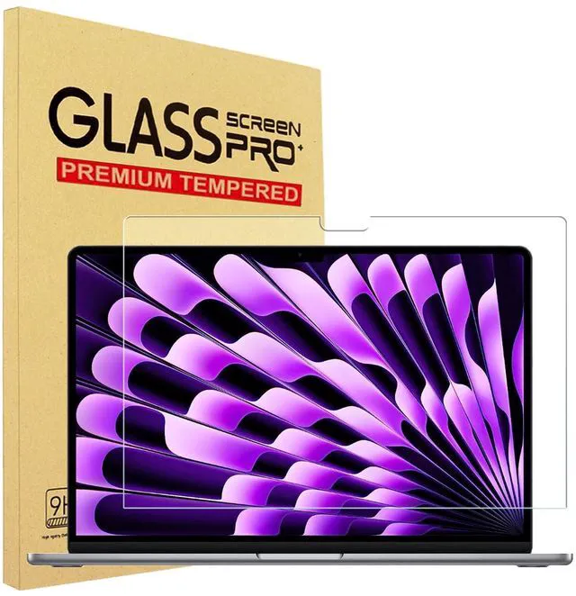 Main image of YINOVEEN Tempered Glass Screen Protector For MacBook Air 15.3 inch 2025 2024 2023 Release M4 A3241 M3 A3114 M2 A2941 Laptop, 9H, Tempered Glass Screen Film Guard