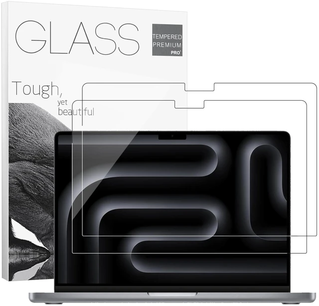 Main image of 2Pack 9H Tempered Glass 14.2" Screen Protector for 2026 MacBook Pro 14 M5