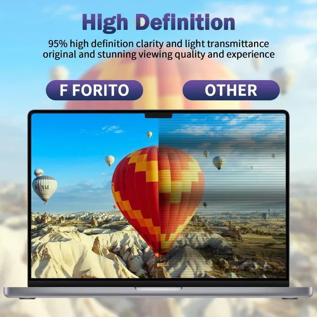 Alt view image 3 of 5 - F FORITO 2-Pack Anti Blue Light Screen Protector Compatible with 2023 MacBook Pro 16 inch M2 Pro /M2 Max Chip Model A2780, Anti Glare & Anti Scratch Laptop Screen Protector