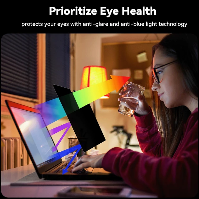Alt view image 4 of 5 - IPROKKO 360 Privacy Screen for MacBook Pro 14 inch (2021-2026, M1, M2, M3, M4, M5, Pro, Max), Matte Anti Glare Blue Light 14.2in Mac Scratch Resistant Laptop Screen Protector Filter