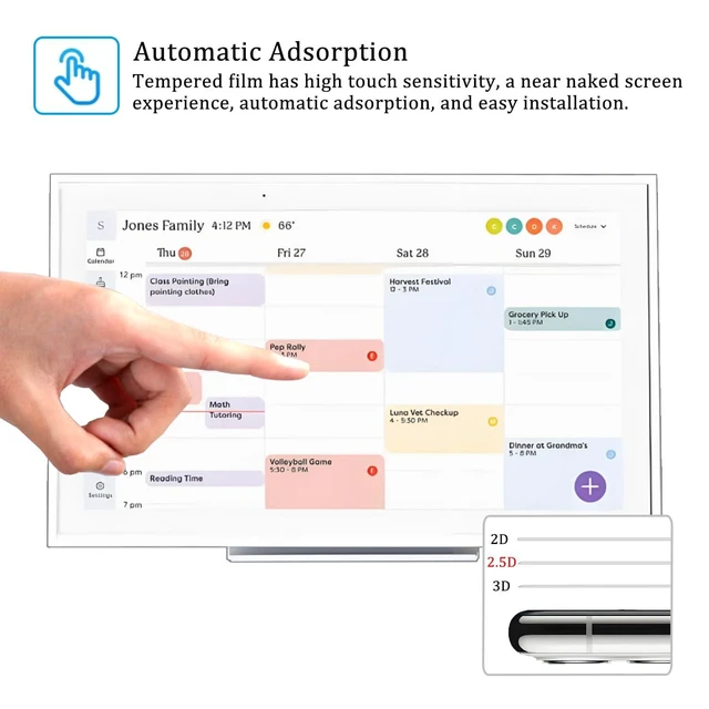 Alt view image 4 of 5 - i-Tensodo Tempered Glass Screen Protector for Digital Picture Frame WiFi 15.6 Inch, 9H Hardness,HD Clear, Anti-Scratch