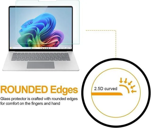 Alt view image 5 of 5 - Supershieldz Designed for Microsoft Surface Laptop 7 (15 inch) Tempered Glass Screen Protector, Anti Scratch, Bubble Free