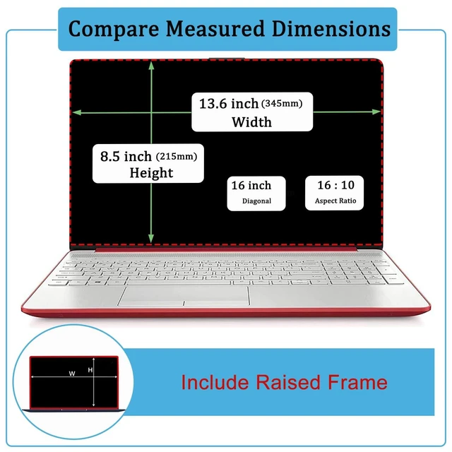 Alt view image 2 of 5 - 16-inch Tempered Glass Screen Protector for Universal 16" with 16:10 Aspect Ratio Laptop Lenovo/HP/Dell/ASUS/LG/Acer/MSI/Samsung etc, 9H Hardness, Ultra HD