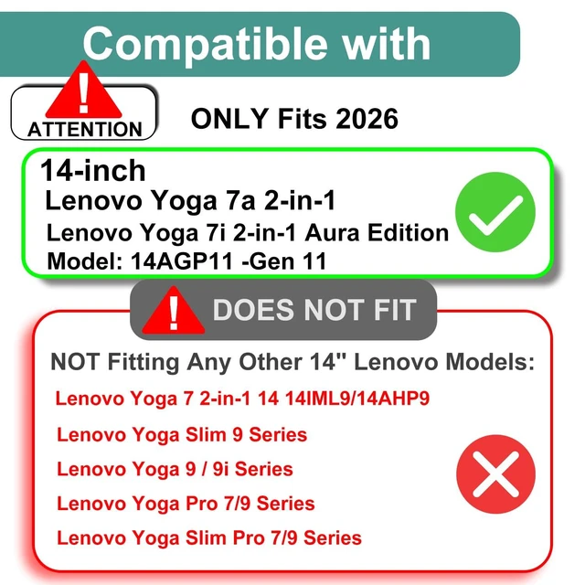 Alt view image 2 of 5 - KEANBOLL 2 Pack Anti Blue Light Glare (Matte) Screen Protector for Lenovo Yoga 7i 2-in-1 Aura Edition 14" (14IPH11) / Yoga 7a 2-in-1 14" (14AGP11) Touchscreen Laptop - 2026 New Model