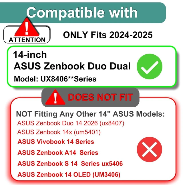 Alt view image 3 of 5 - KEANBOLL 2-Pack Tempered Glass Screen Protector Designed for 2024-2025 ASUS Zenbook Duo Dual 14 2-in-1 Laptop (UX8406), Ultra Clear, 9H Hardness (1 Sets - Primary and Secondary Screens)