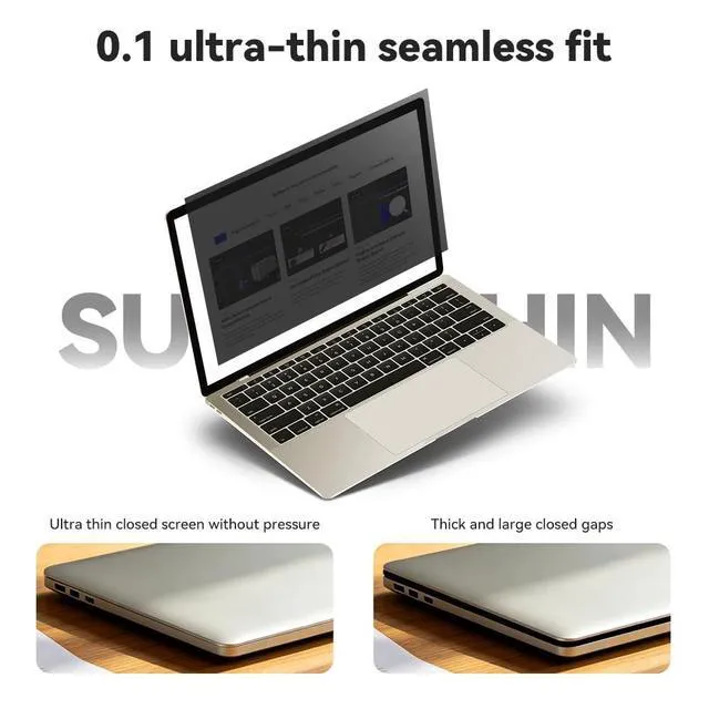 Alt view image 4 of 5 - Voohinddaa Magnetic Privacy Screen for MacBook Air 13.6" M2/M3/M4/M5 2022-2026, Detachable Matte Anti Blue Light Anti Glare Laptop Screen Protector