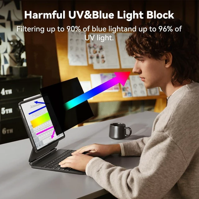 Alt view image 5 of 5 - Voohinddaa Magnetic Privacy Screen for MacBook Air 16.2" M2/M3/M4/M5 2022-2026, Detachable Matte Anti Blue Light Anti Glare Laptop Screen Protector