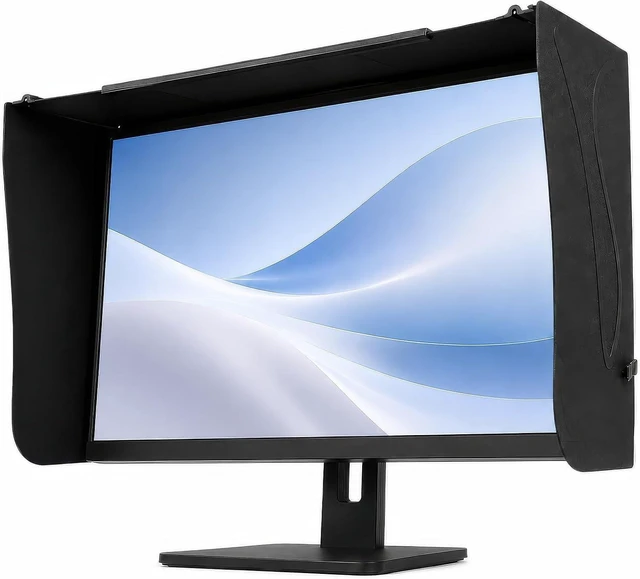 Main image of Computer Monitor Hood, StrapBack Adjustable Sun Shade for 1727 Inch Monitor, Fits Monitor Outer Frame Width 4171cm, AntiGlare Screen Hood for Photo Video Editing