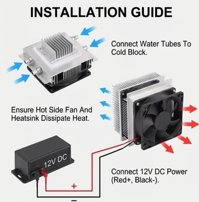 Alt view image 3 of 5 - XD-35 Thermoelectric Cooler Peltier Plate Module, Efficient Cooling System DIY Kit for Small Spaces Pet Cooling Mini Fridge