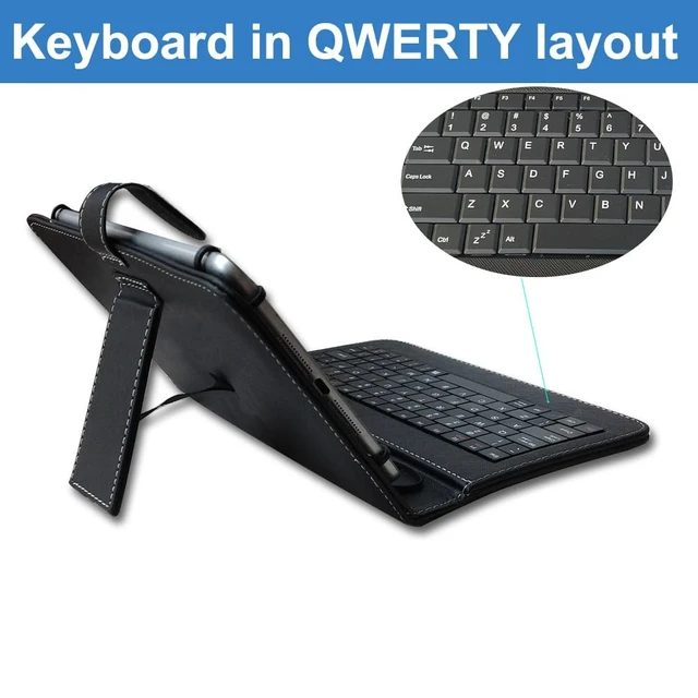 Alt view image 3 of 5 - ENJOY-UNIQUE 9/9.7/10/11 inch Tablet Case Cover with Keyboard Universal Protective Case for 9" 10" 11" Tablet with USB-C Plug External Keyboard, Plug and Play