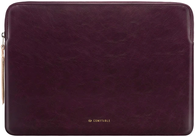 Main image of Comfyable Slim Protective Laptop Sleeve, PU Leather Bag Compatible with 15" MacBook Air (Snug Fit) M5 & 14" MacBook Pro M5 Pro/Max 2026 (Loose Fit), Berry Brown