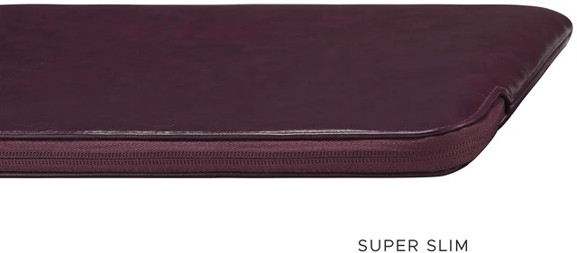Alt view image 5 of 5 - Comfyable Slim Protective Laptop Sleeve, PU Leather Bag Compatible with 15" MacBook Air (Snug Fit) M5 & 14" MacBook Pro M5 Pro/Max 2026 (Loose Fit), Berry Brown