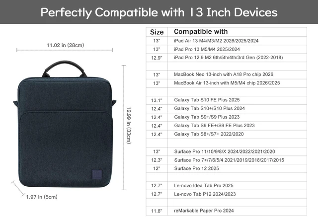 Alt view image 2 of 5 - Dadanism 13 Inch Tablet Sleeve Shoulder Bag with Handle, Indigo