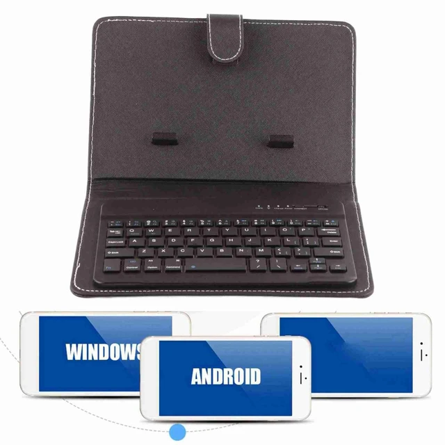 Alt view image 3 of 5 - Cuifati Bluetooth Keyboard & Case,2 in 1 Stylish Folio Stand case Cover + Detachable 3.0 Bluetooth Keyboard,for 4.5"-6.8" Android, and iOS Phones(Black)