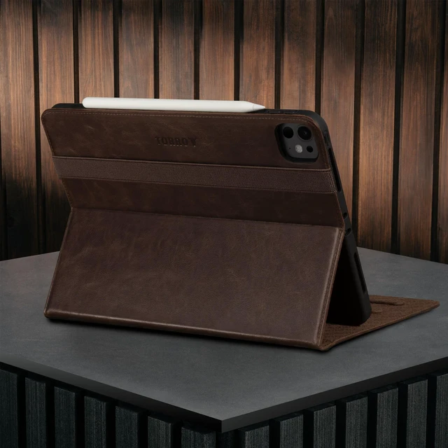 Alt view image 3 of 5 - TORRO Case Compatible with iPad Pro 11 M5 / M4 (2025/2024) Premium Leather iPad Pro 11 2025/2024 Case with Stand Function, Apple Pencil Connectivity and Wake/Sleep Function (Dark Brown)