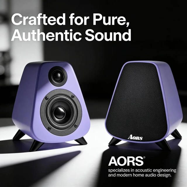 Alt view image 5 of 5 - Powered Bookshelf Speaker,Active Bluetooth 5.3 80W RMS 2-Way Stereo / 3 Aluminum Long-Stroke Woofer & 20 mm Silk Dome Tweeter, RCA + Optical Inputs, Sub-Out & Remote WoodenAS-31 (Matte pure)