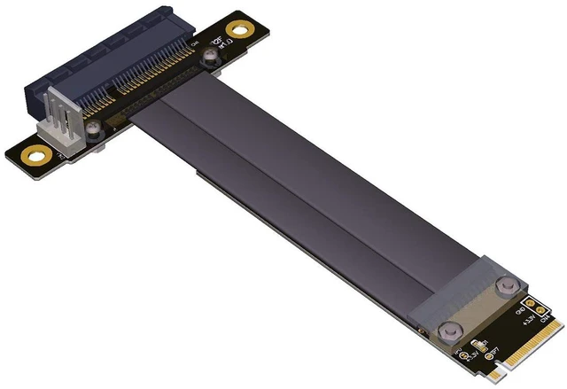 Alt view image 3 of 5 - ADT-LINK Riser PCIe X4 3.0 PCI-E 4X to M.2 NGFF NVMe M Key 2280 Riser Card Gen3.0 Cable M2 Key-M PCI-Express Extension Cord 32G/BPS (15CM,R42SF)