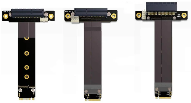 Alt view image 4 of 5 - ADT-LINK Riser PCIe X4 3.0 PCI-E 4X to M.2 NGFF NVMe M Key 2280 Riser Card Gen3.0 Cable M2 Key-M PCI-Express Extension Cord 32G/BPS (15CM,R42SF)