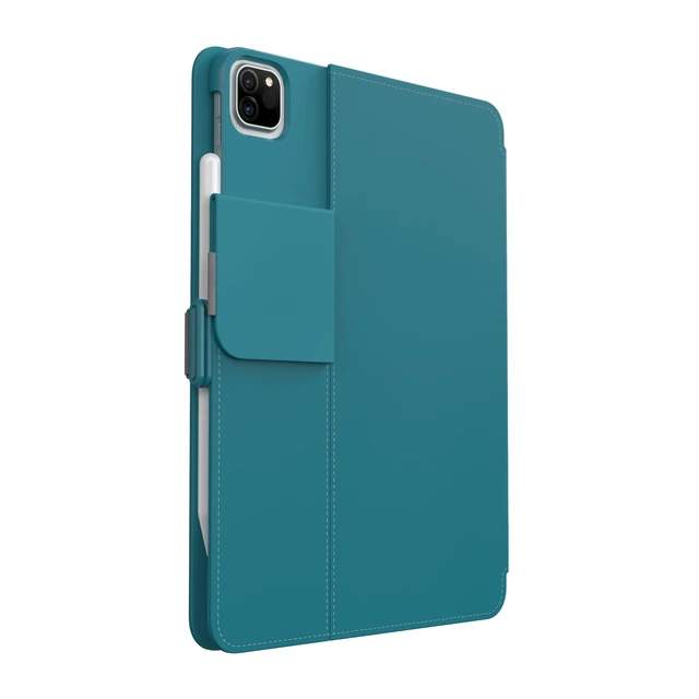 Alt view image 4 of 5 - Speck Case for iPad Pro 4th Generation 11 Inch - Drop & Camera Protection, Slim Multi Range Stand, Apple Pencil Holder - Deep Sea Teal/Cloudy Grey/White