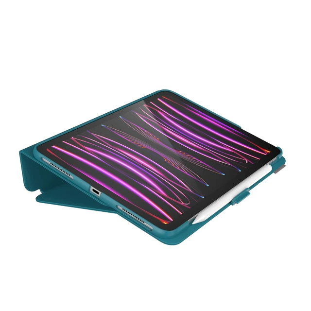 Alt view image 5 of 5 - Speck Case for iPad Pro 4th Generation 11 Inch - Drop & Camera Protection, Slim Multi Range Stand, Apple Pencil Holder - Deep Sea Teal/Cloudy Grey/White