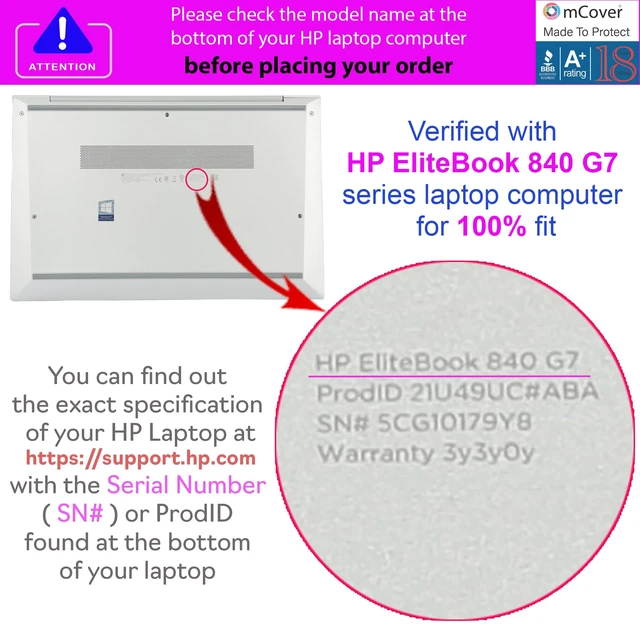 Alt view image 4 of 5 - mCover Case ONLY Compatible for 2020~2022 14" HP EliteBook 840 G7 / G8 (Intel CPU) ^^ EliteBook 845 G7 / G8 (AMD CPU) Series Windows Laptop (NOT Fitting Any Other HP Models) - Black