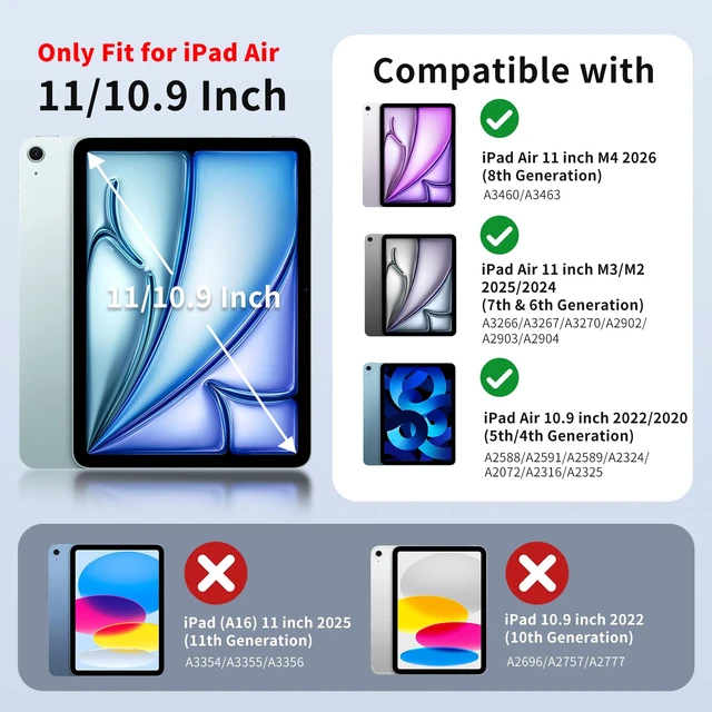 Alt view image 2 of 5 - MoKo for iPad Air 11 inch Case M4/M3/M2 2026/2025/2024 with ScreenProtector