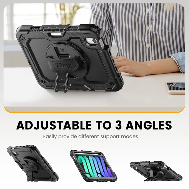 Alt view image 4 of 5 - Timecity for iPad mini 6/7 (A17 Pro) Generation Case with Pencil Holder
