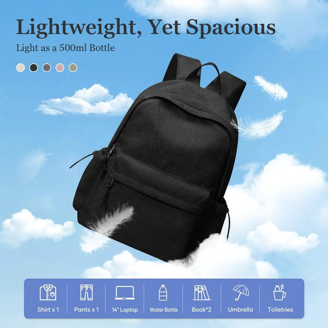 Alt view image 4 of 5 - Black School Backpack for Boys,High School Bookbag,College Backpack for Men
