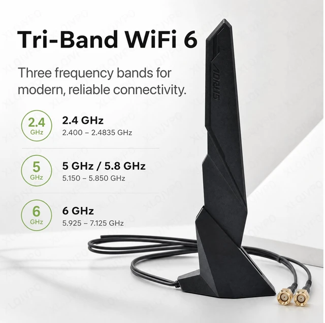 Alt view image 2 of 5 - WiFi 6 Magnetic Antenna WiFi Antenna for ASUS Desktop PC Gaming Motherboard