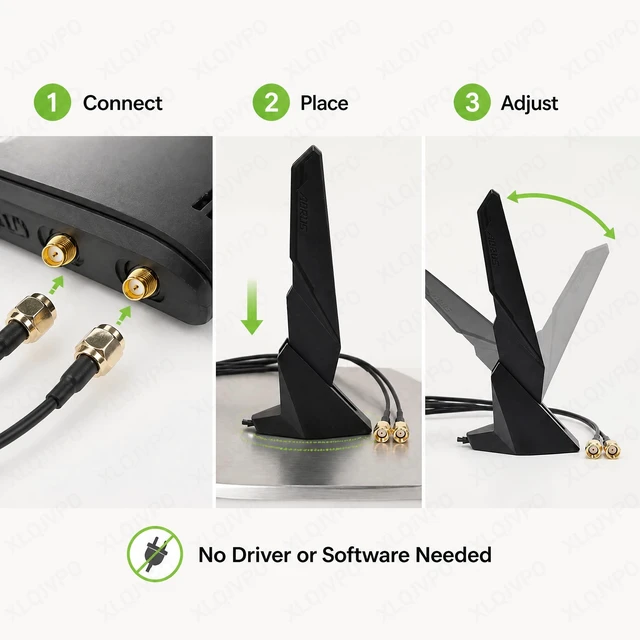 Alt view image 4 of 5 - WiFi 6 Magnetic Antenna WiFi Antenna for ASUS Desktop PC Gaming Motherboard