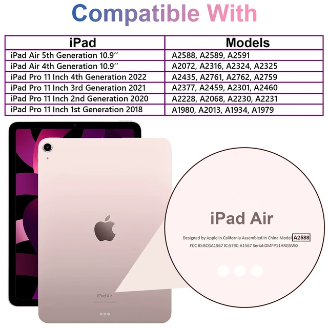 Alt view image 2 of 5 - for iPad Air 5th/4th Generation Case with Screen Protector, for iPad Pro 11 Inch Case Butterfly Stand Strap Dolls Pencil Holder Kids Girls Hard Cover for iPad Air 4th 5th 10.9/iPad Pro 11 2022-Purple