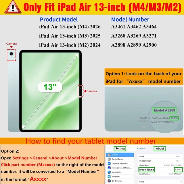 Alt view image 2 of 5 - UUcovers Kids Case for iPad Air 13 inch M4/M3/M2 (2026/2025/2024) with Pencil Holder/Shockproof Handle/Kickstand/Slim Lightweight Soft EVA Foam Folio Stand Tablet Protective Girls Boys Cover, Red