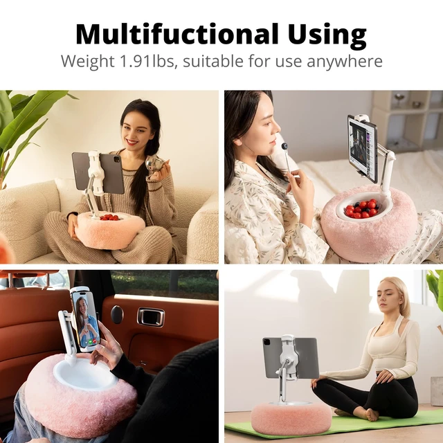Alt view image 2 of 5 - SupeDesk Tablet Pillow Stand with Snack Bowl for Bed, Kindle and iPad