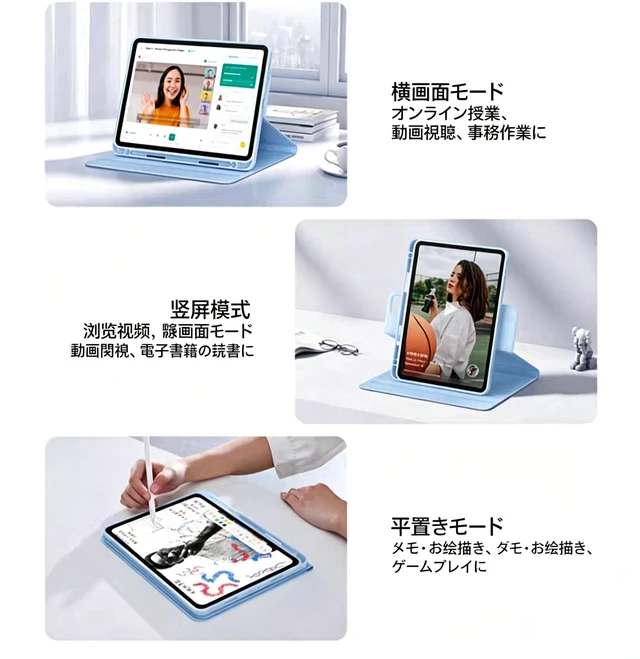 Alt view image 3 of 5 - Vertical Case for iPad Air 11 inch M4/M3/M2 (2026/2025/2024)/ iPad Air 5th/4th Generation, Magnetic Detachable Smart Cover with Pencil Holder, It can Hold Keyboard (Teal)