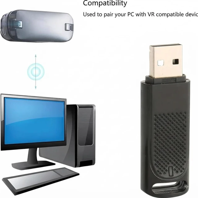 Alt view image 3 of 5 - Upgraded VR Wireless Receiver SteamVR Games USB Dongle Receiver for Valve Index Controller Portable Mini HTC Vive Tracker Receiver