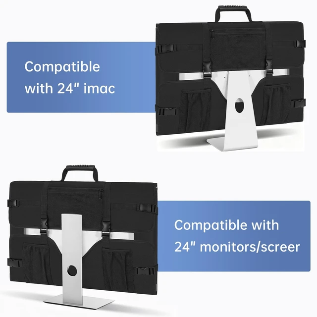 Alt view image 5 of 5 - Monitor Carrying Case for 24" LCD Screens, Compatible with iMac 21.5"/24"