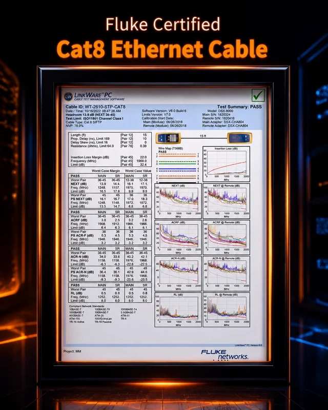Alt view image 5 of 5 - Smolink Cat 8 Ethernet Cable 30ft, 40Gbps 2000MHz Flat LAN Cable