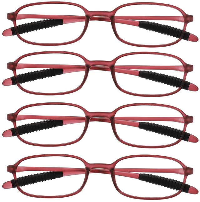 Main image of WEMOOTANTS 4 Packs Narrow Blue Light Blocking Reading Glasses 2.0 Men Women Lightweight Red Readers 1.0 1.5 2.00 2.5 3.0 3.5 4.0