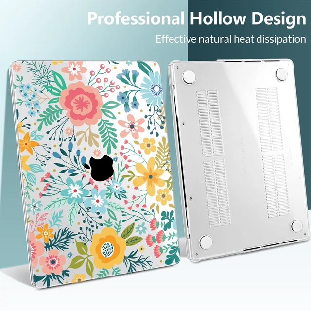 Alt view image 5 of 5 - TWOLSKOO Compatible with MacBook Pro 14 inch Case 2023 2022 2021 Release M2 A2779 M1 A2442 Pro/Max Chip with Touch ID, Plastic Hard Shell Case & Keyboard Cover & Screen Protector, Abstract Flower