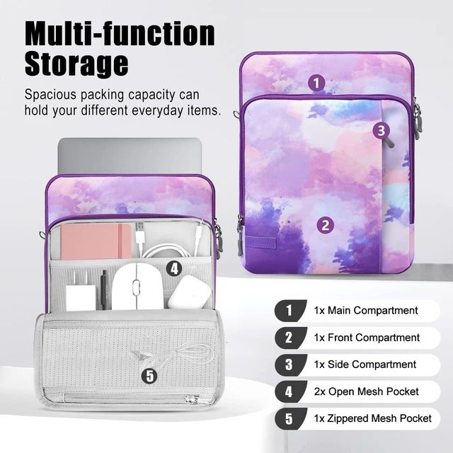 Alt view image 4 of 5 - TiMOVO Sleeve Case with Shoulder Strap for Laptop, 13.3-14", Purple