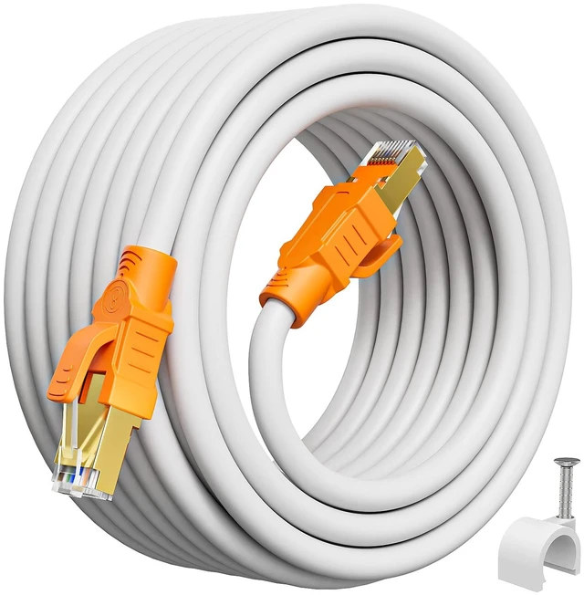 Main image of Soibke Cat 8 Ethernet Patch Cable 65ft, High Speed 40Gbps 2000Mhz, White
