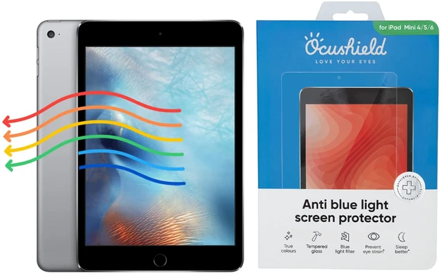 Main image of Ocushield Anti Blue Light Tempered Glass Screen Protector for Apple iPad Mini 4/5 (8") - Blue Light Filter for iPad - Anti Glare - Protect Your Eyes & Improve Sleep