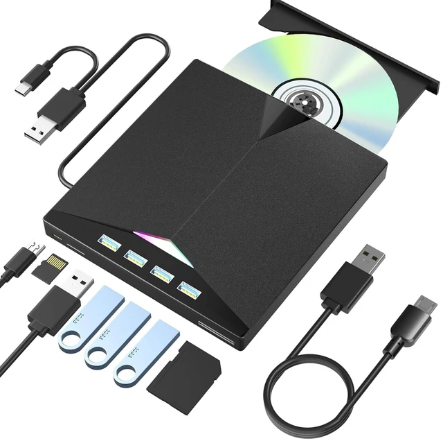 Main image of 7-in-1 Optical CD DVD Writer USB3.0 SD TF Slots for Mac Windows Linux