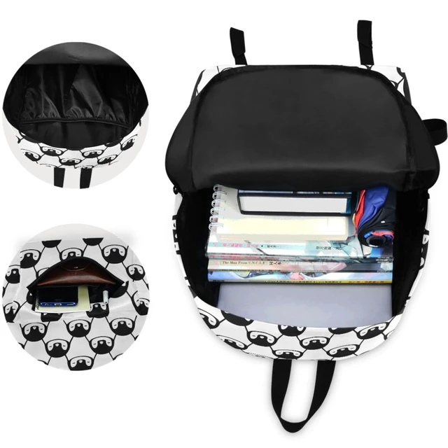 Alt view image 5 of 5 - MNSRUU Student Backpack for School Cute Penguin Print Laptop Backpack Aesthetic School Bookbags Casual Daypack Backpack Fits 15.6 Inch Laptop
